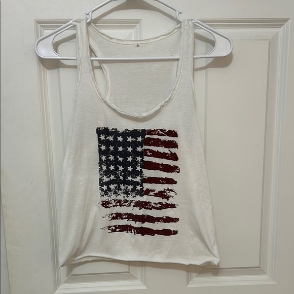 Tops - White American Flag Tank Top size small